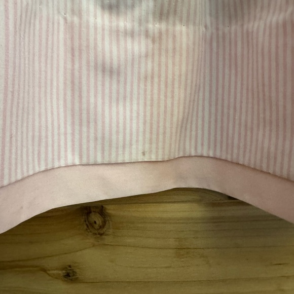 Vintage Lord & Taylor Size 5 Baby Pink Pinstripe Floral Short Sleeve Dress - Picture 7 of 12